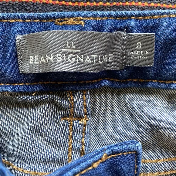 LL Bean Signature Women’s Dark Wash Skinny Stretch Mid Rise Jeans Size 8. - Picture 6 of 11